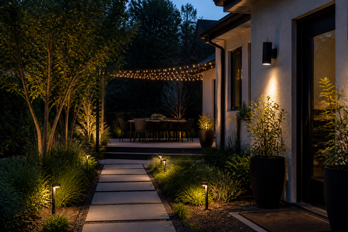 AfterDusk Complete Exterior Kit — path, wall, and micro LED patio lights